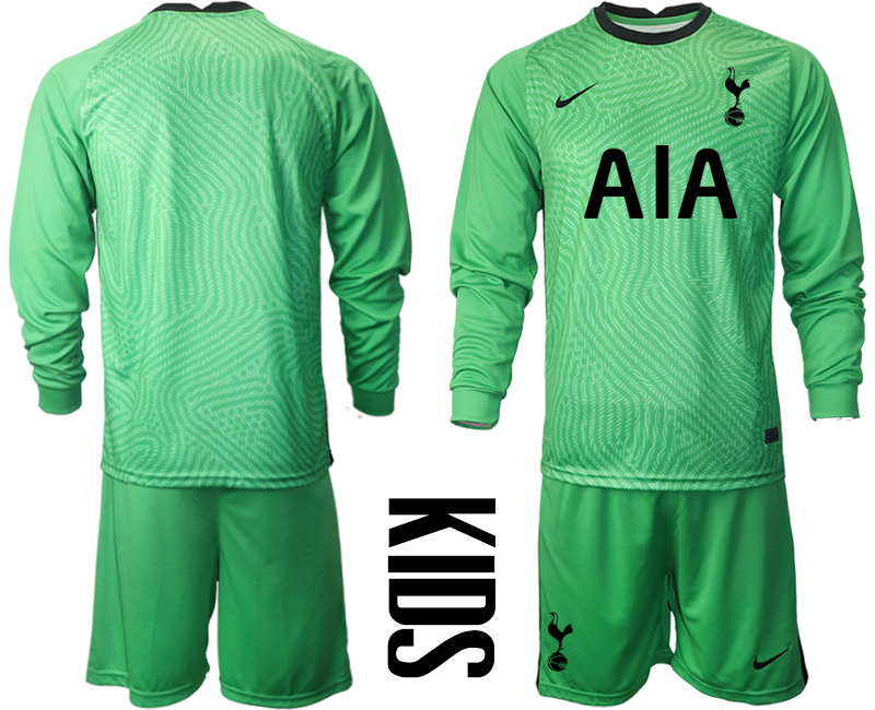 2021 Tottenham Hotspur green goalkeeper long sleeve youth soccer jerseys->tottenham jersey->Soccer Club Jersey